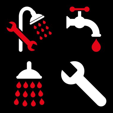 Düz vektör simgeler sıhhi tesisat araçları