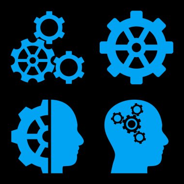 Akıl-düz vektör simgeler vites