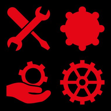 Servis araçları düz vektör simgeler