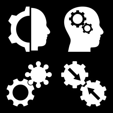 Akıl-düz vektör simgeler vites