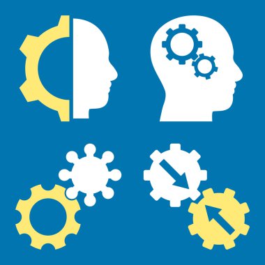 Akıl-düz vektör simgeler vites