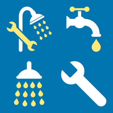 Düz vektör simgeler sıhhi tesisat araçları