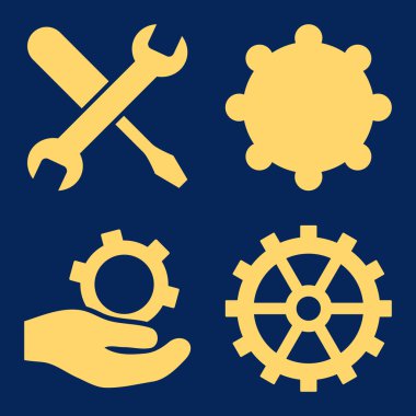 Servis araçları düz vektör simgeler