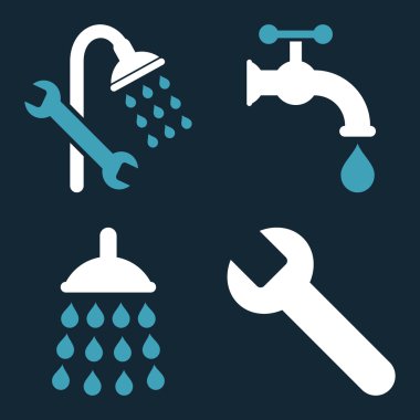 Düz vektör simgeler sıhhi tesisat araçları