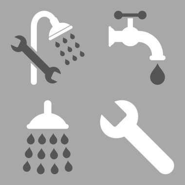 Düz vektör simgeler sıhhi tesisat araçları