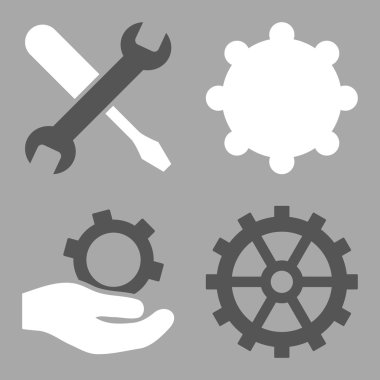 Servis araçları düz vektör simgeler
