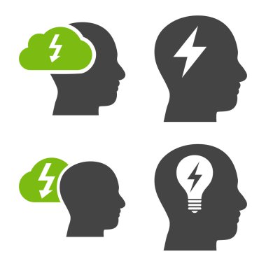 Beyin fırtınası düz vektör simgeler