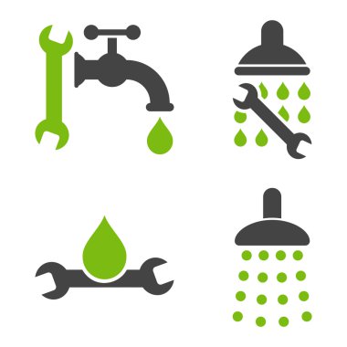 Düz vektör simgeler sıhhi tesisat araçları