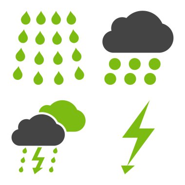 Fırtına düz vektör simgeler