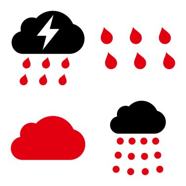Düz vektör simgeler yağmur