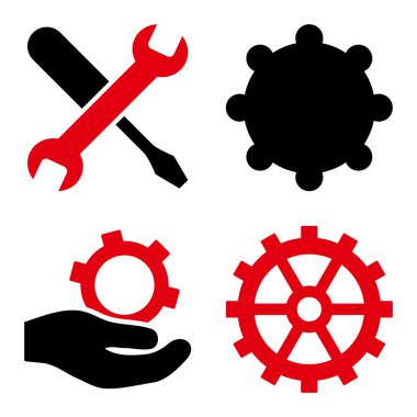 Servis araçları düz vektör simgeler