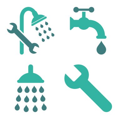 Düz vektör simgeler sıhhi tesisat araçları
