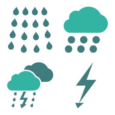 Fırtına düz vektör simgeler