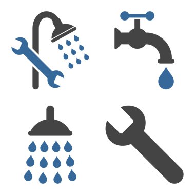 Düz vektör simgeler sıhhi tesisat araçları