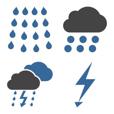 Fırtına düz vektör simgeler