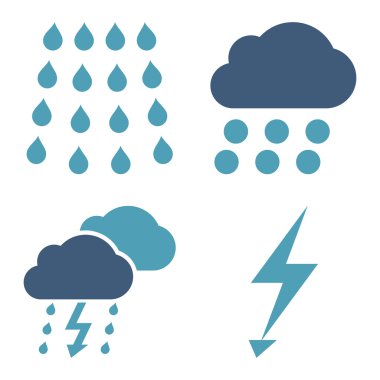 Fırtına düz vektör simgeler