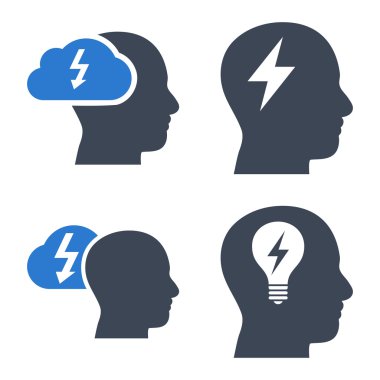Beyin fırtınası düz vektör simgeler