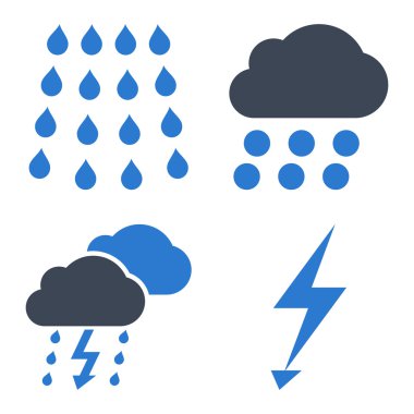 Fırtına düz vektör simgeler