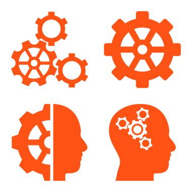 Akıl-düz vektör simgeler vites