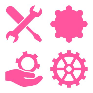 Servis araçları düz vektör simgeler