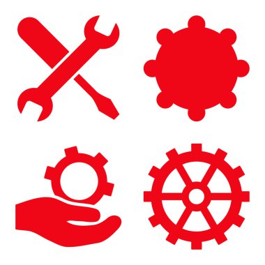 Servis araçları düz vektör simgeler