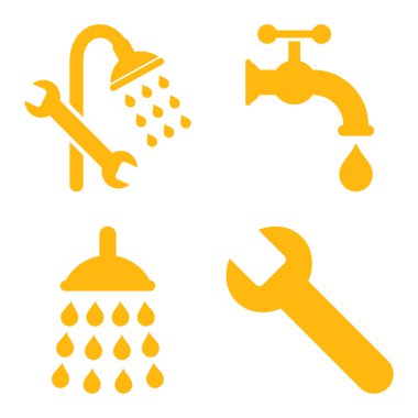 Düz vektör simgeler sıhhi tesisat araçları