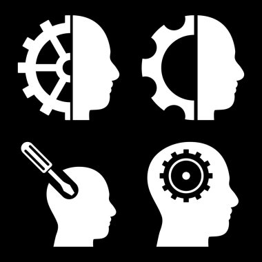 Beyin düz vektör simgeler araçları
