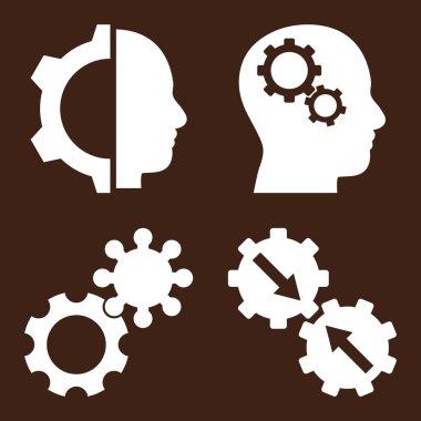 Akıl-düz vektör simgeler vites