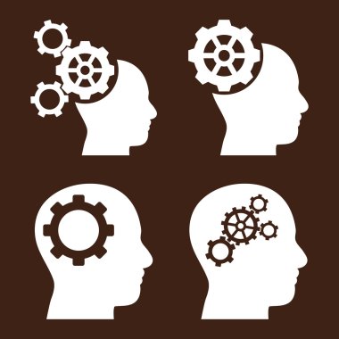 Akıl-düz vektör simgeler vites