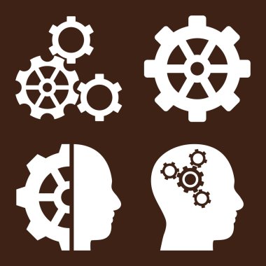 Akıl-düz vektör simgeler vites