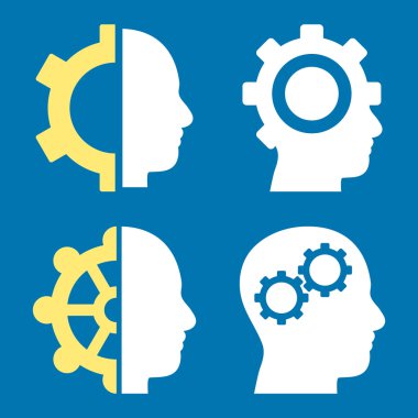 Akıl-düz vektör simgeler vites