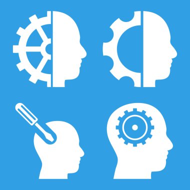 Beyin düz vektör simgeler araçları