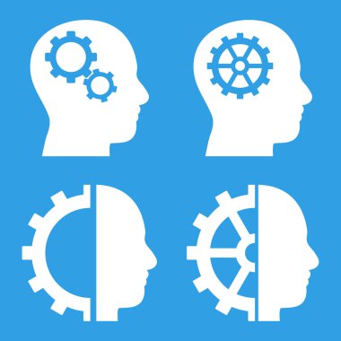 Akıl-düz vektör simgeler vites