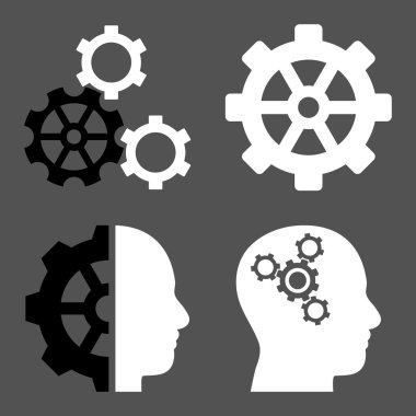 Akıl-düz vektör simgeler vites