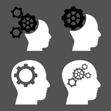 Akıl-düz vektör simgeler vites