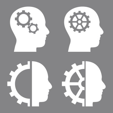 Akıl-düz vektör simgeler vites