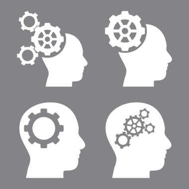 Akıl-düz vektör simgeler vites