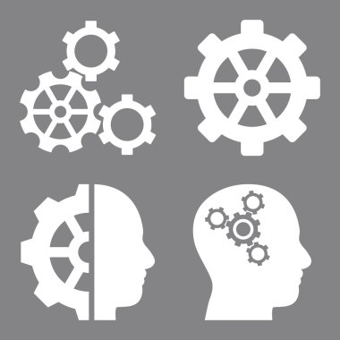 Akıl-düz vektör simgeler vites