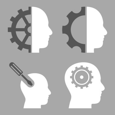 Beyin düz vektör simgeler araçları