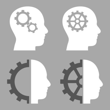 Akıl-düz vektör simgeler vites