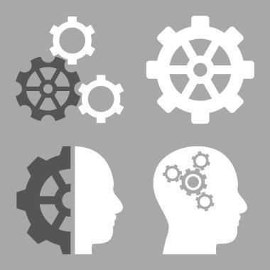 Akıl-düz vektör simgeler vites