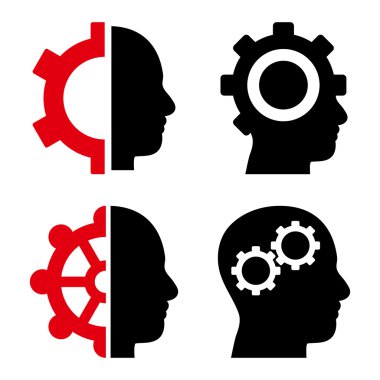 Akıl-düz vektör simgeler vites