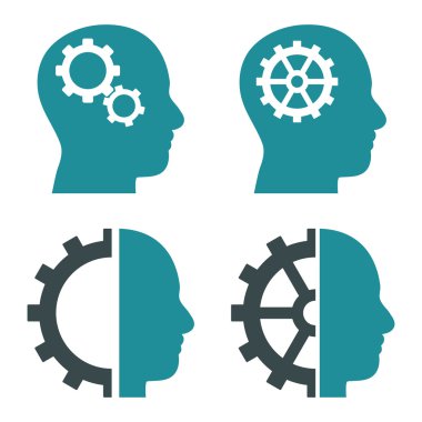 Akıl-düz vektör simgeler vites