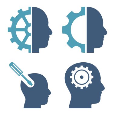 Beyin düz vektör simgeler araçları