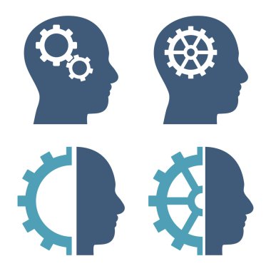 Akıl-düz vektör simgeler vites