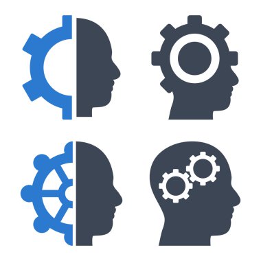 Akıl-düz vektör simgeler vites