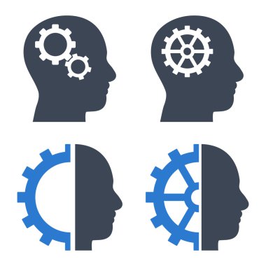 Akıl-düz vektör simgeler vites