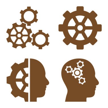 Akıl-düz vektör simgeler vites