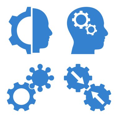 Akıl-düz vektör simgeler vites