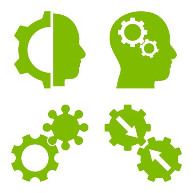 Akıl-düz vektör simgeler vites